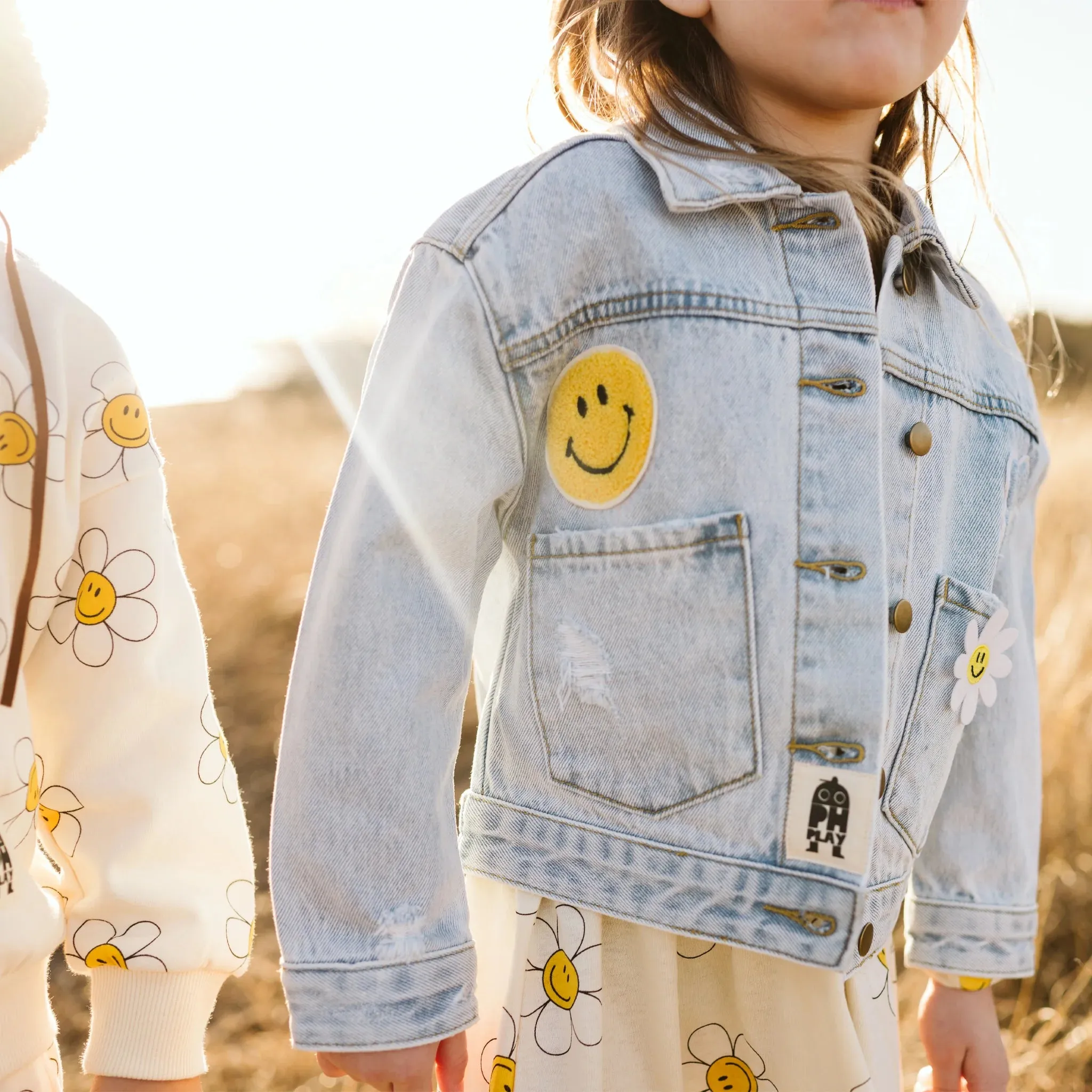 Petite Hailey Kids PATCHED DENIM JACKET - Daisy