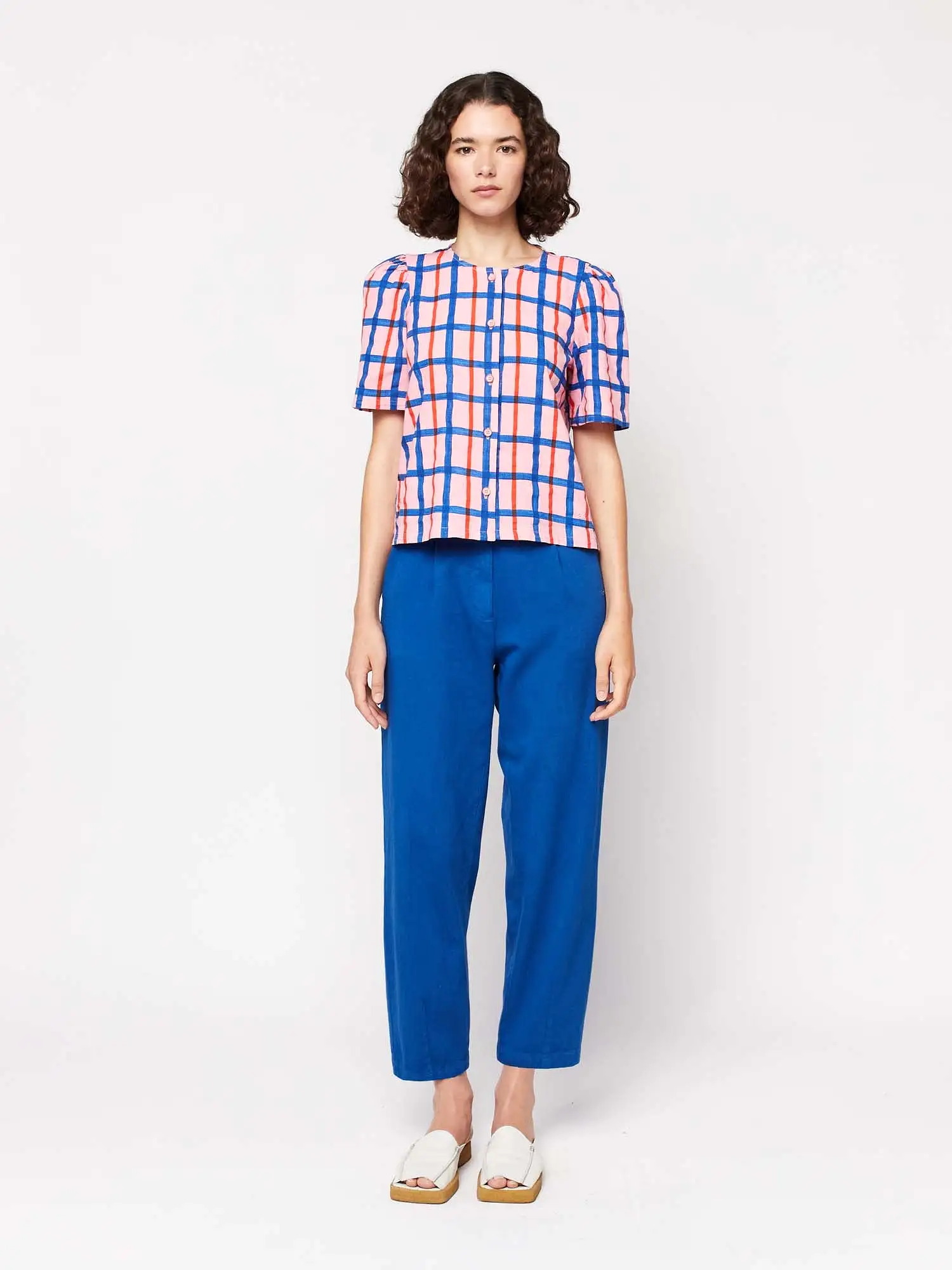 Pleated Straight Leg Trousers