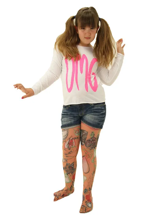 Poppylicious Doodle Heart Print Tights ()