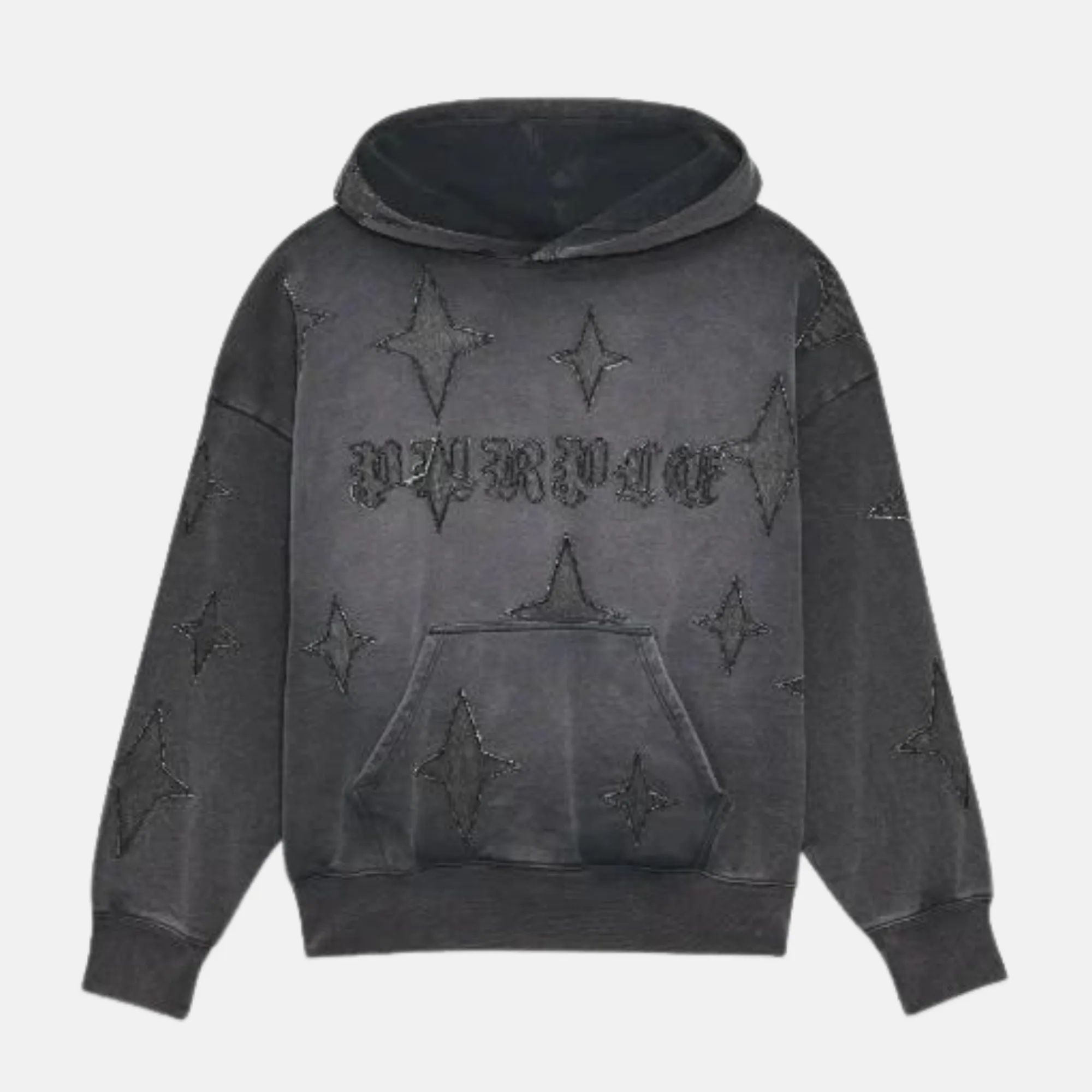 Purple Brand Black Gothic Stars Hoodie