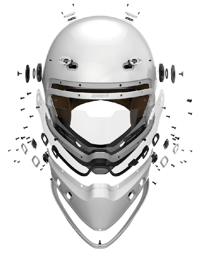 Qwart - Phoenix Custom White Glossy Carbon Mask