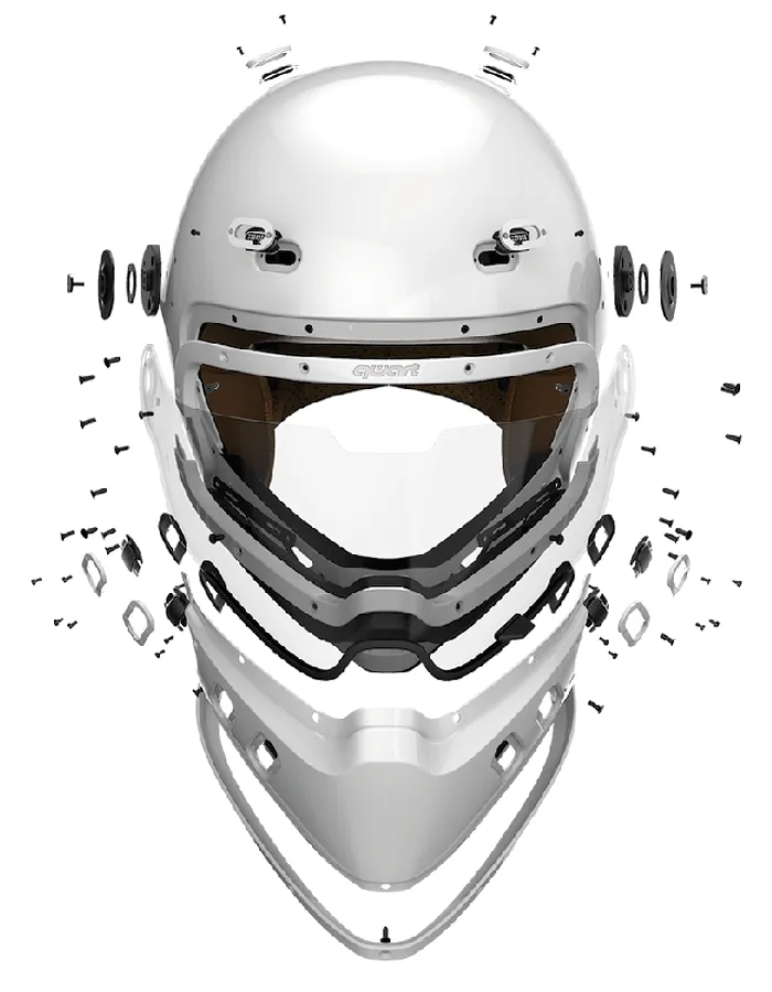 Qwart - Phoenix Custom White Glossy Carbon Mask