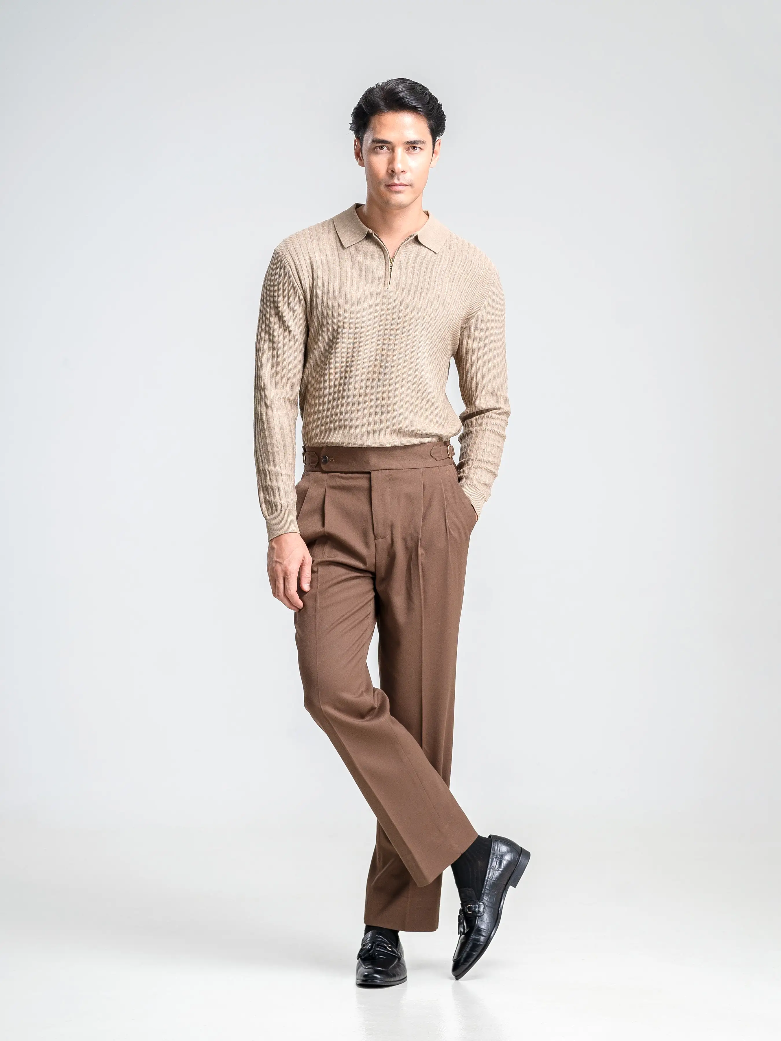 Raoul Knit - Beige Quarter-Zip