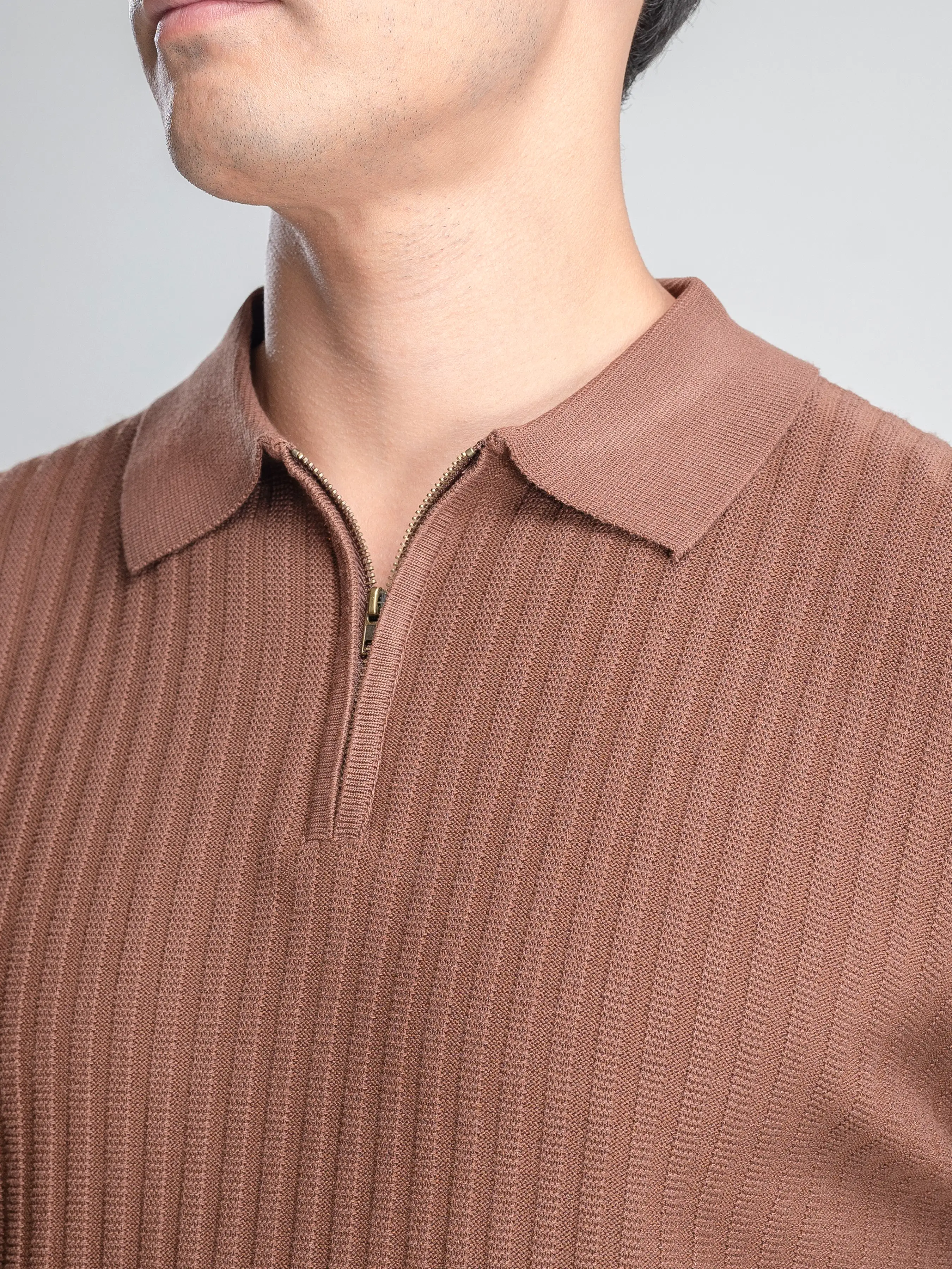 Raoul Knit - Latte Quarter-Zip