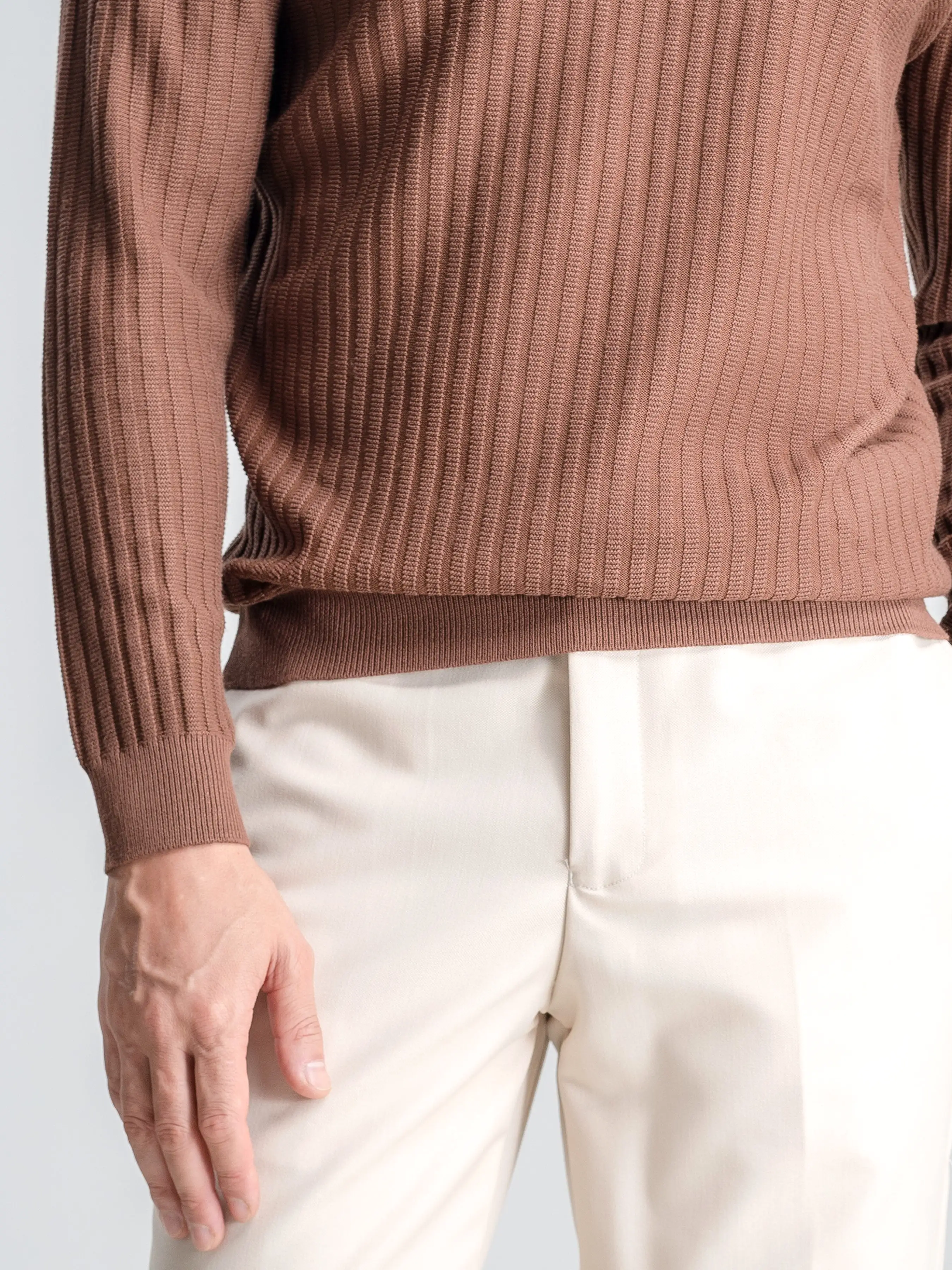 Raoul Knit - Latte Quarter-Zip