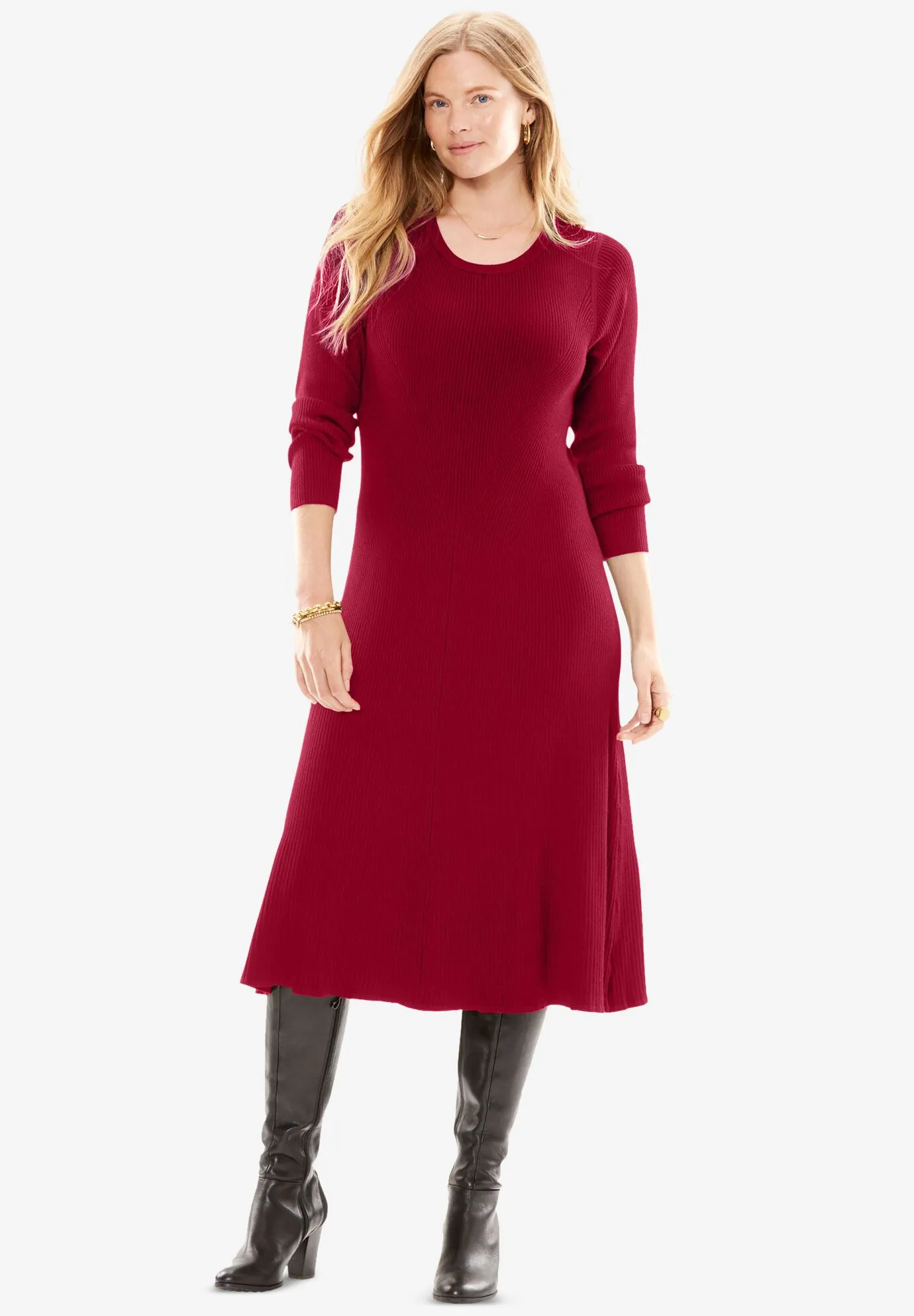 Rib Knit Sweater Dress