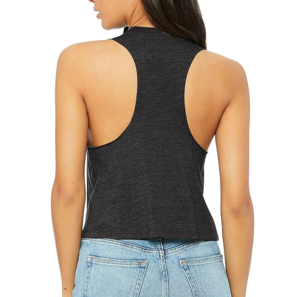 Save the Animals Women's Crop Racerback Tank - Dark Heather Gray