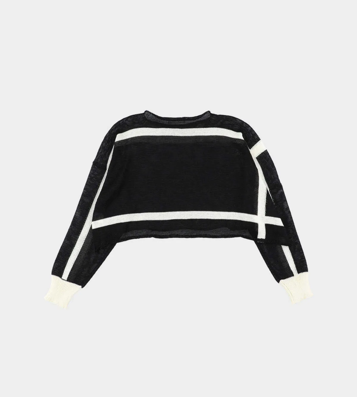 Short Knit Sweater - Black/White