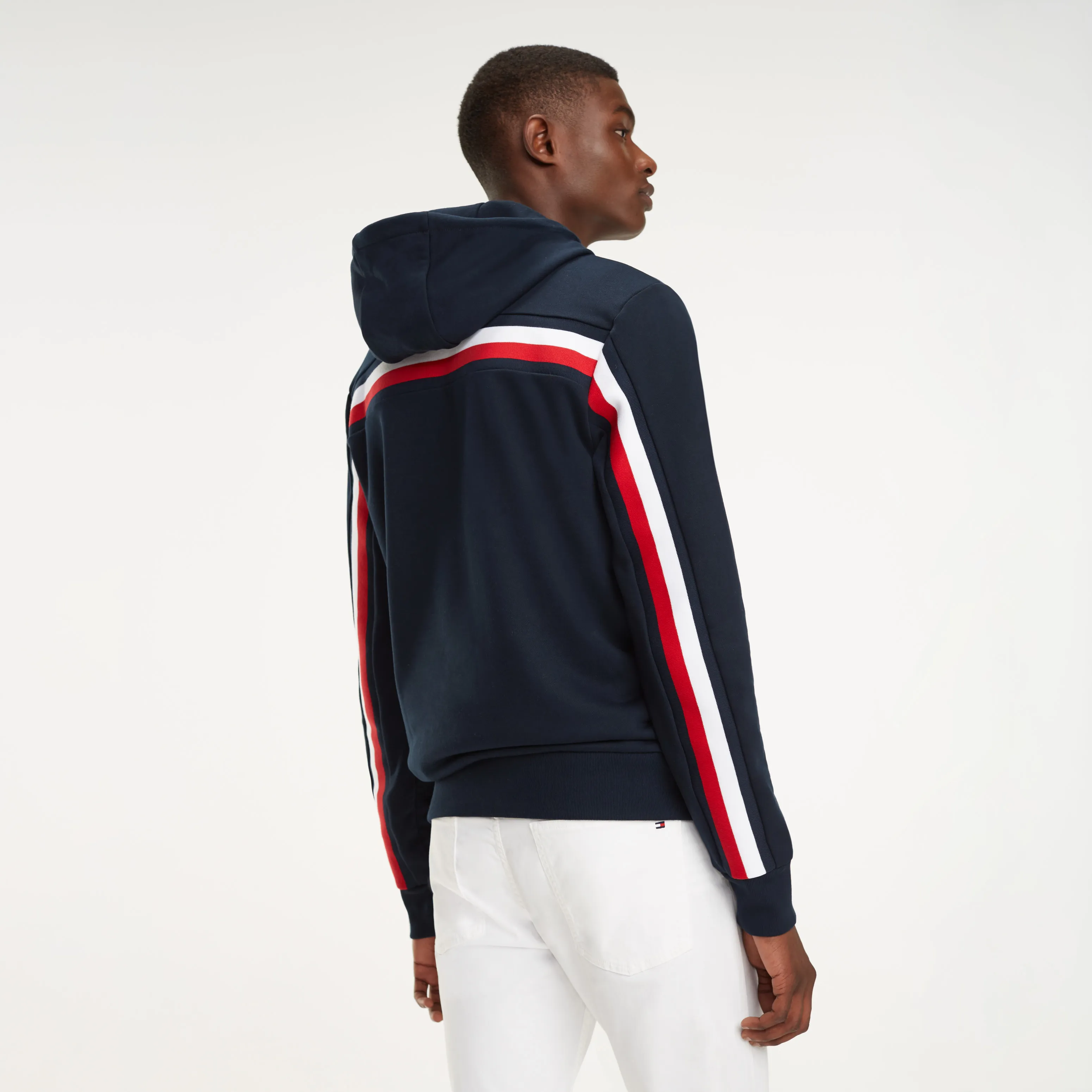 Signature Tape Rib-knit Hoodie | Hoodies | Tommy Hilfiger