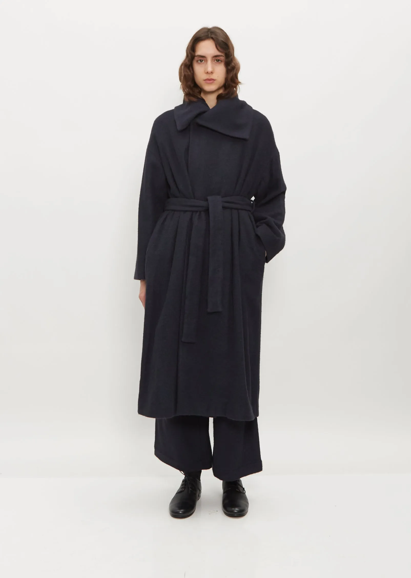 Square Collar Wrap Coat