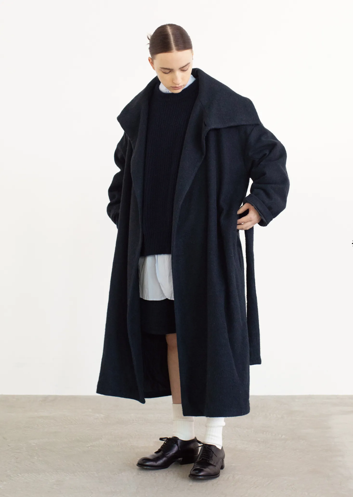 Square Collar Wrap Coat