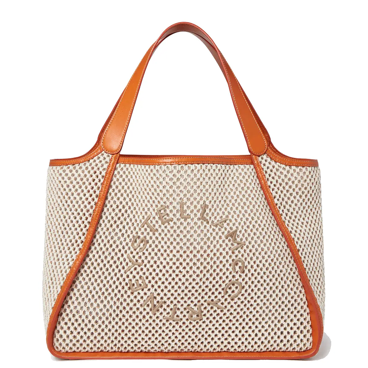 Stella Logo Tote Large, Rope Mesh, Ivory/Beige