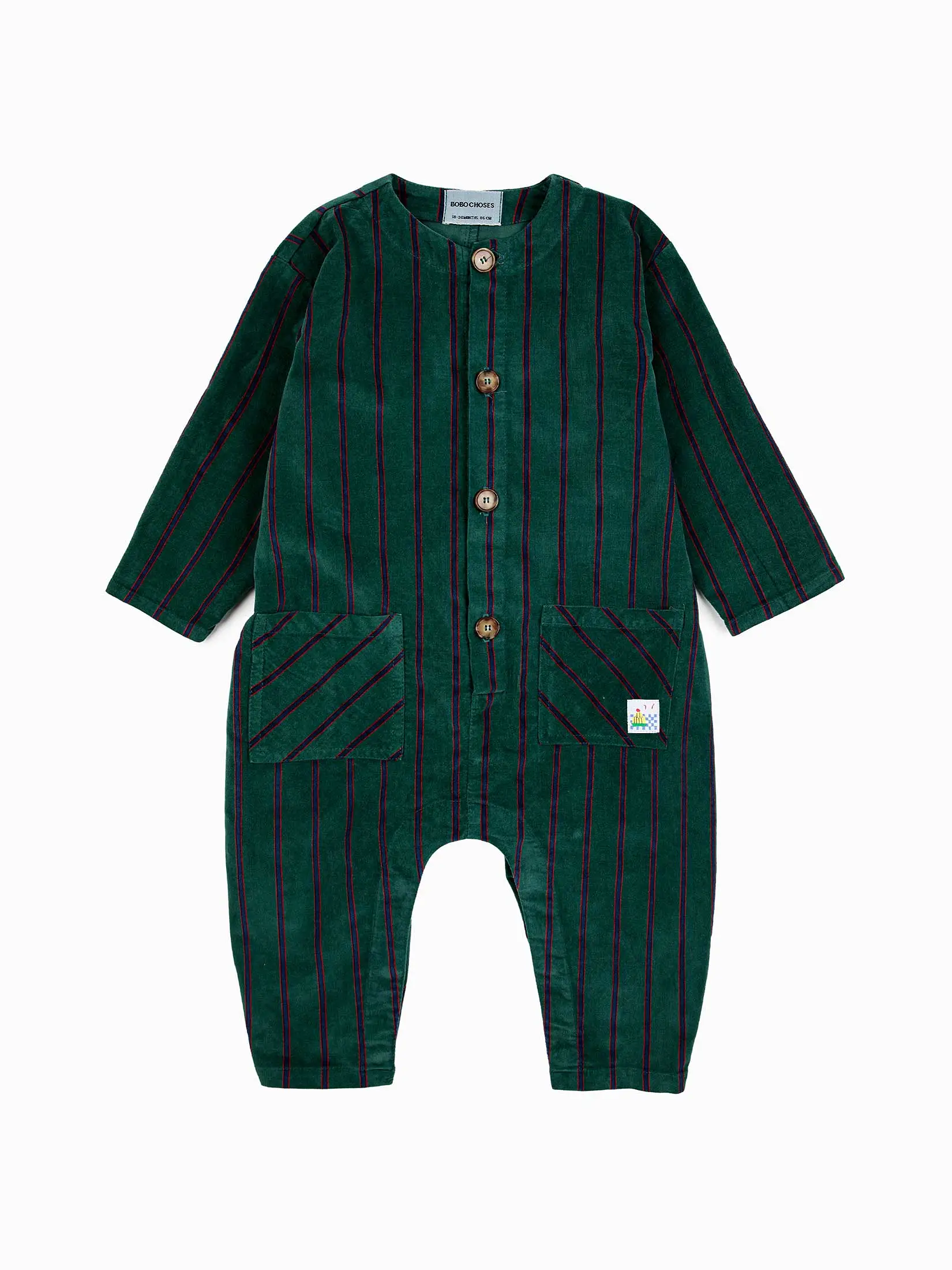 Striped Velvet Baby Overall