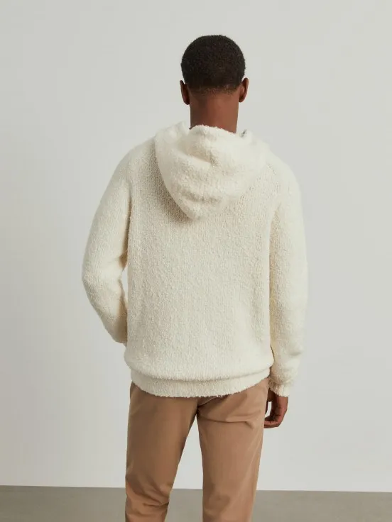 Structured knit hooded sweater