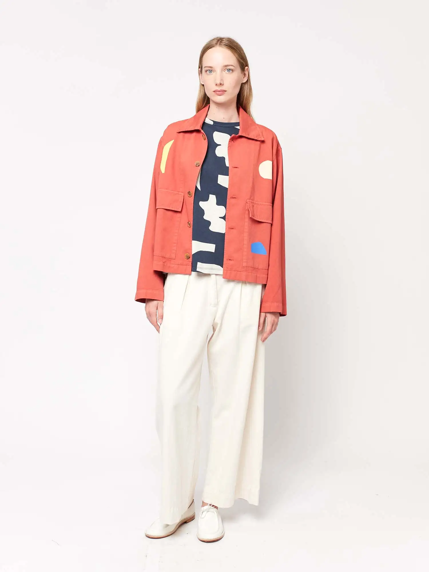 Summer Landscape Print Cropped Jacket