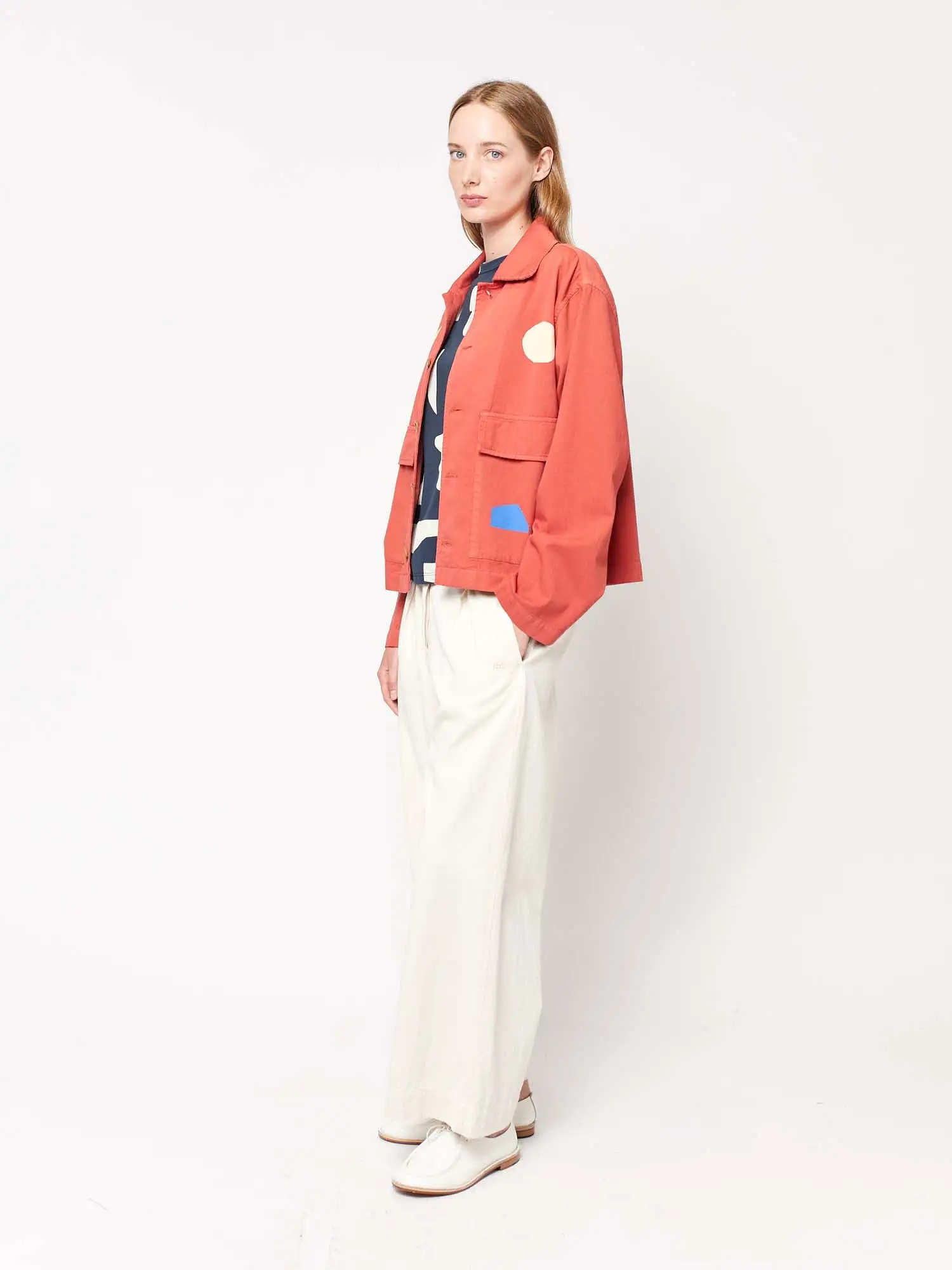 Summer Landscape Print Cropped Jacket