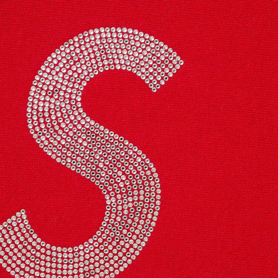 Supreme Swarovski S Logo Hooded Sweatshirt Red