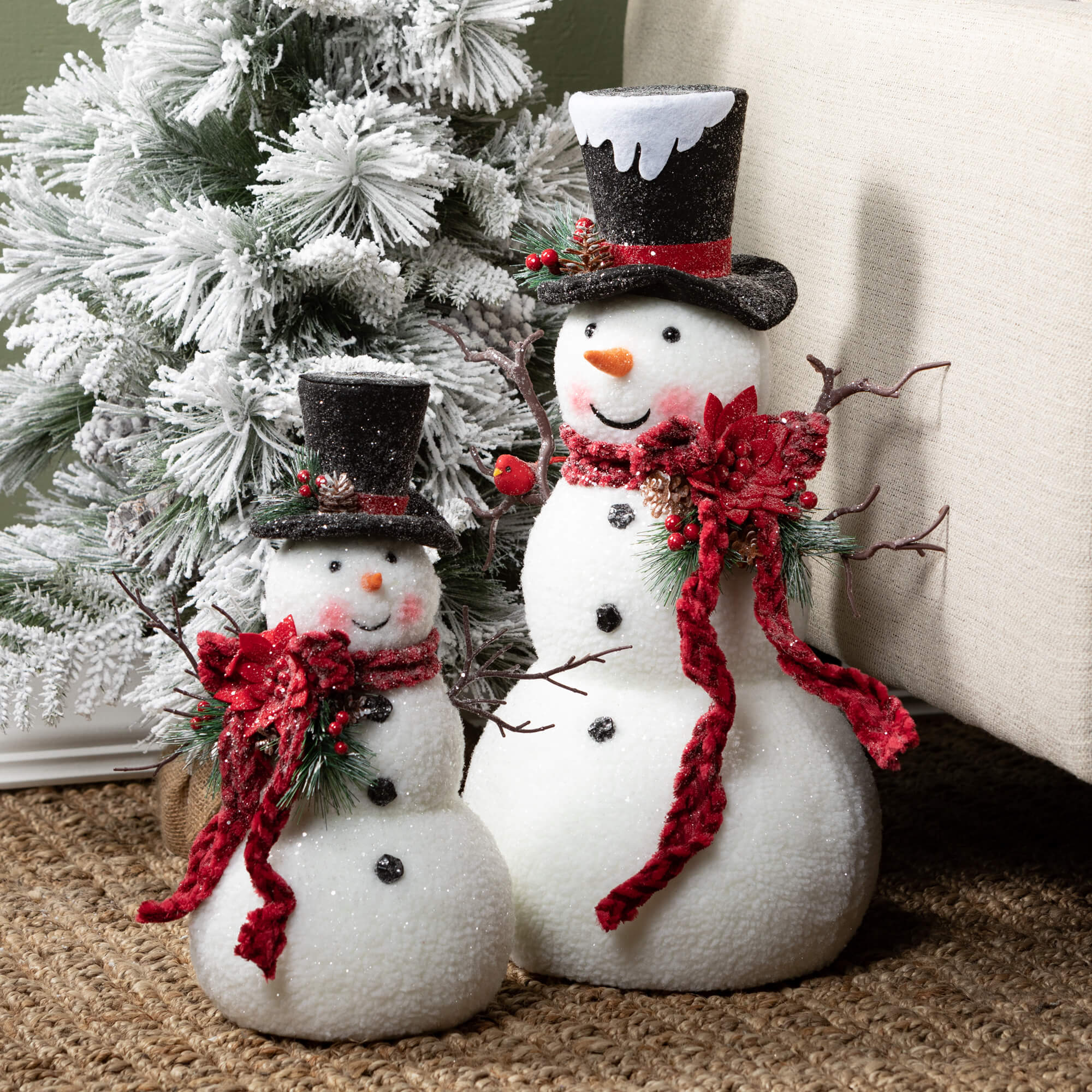 Tall Snowman Figure Set Of 2