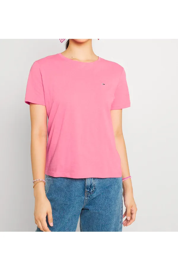 Tommy Hilfiger Women Regular Logo Tee Pink