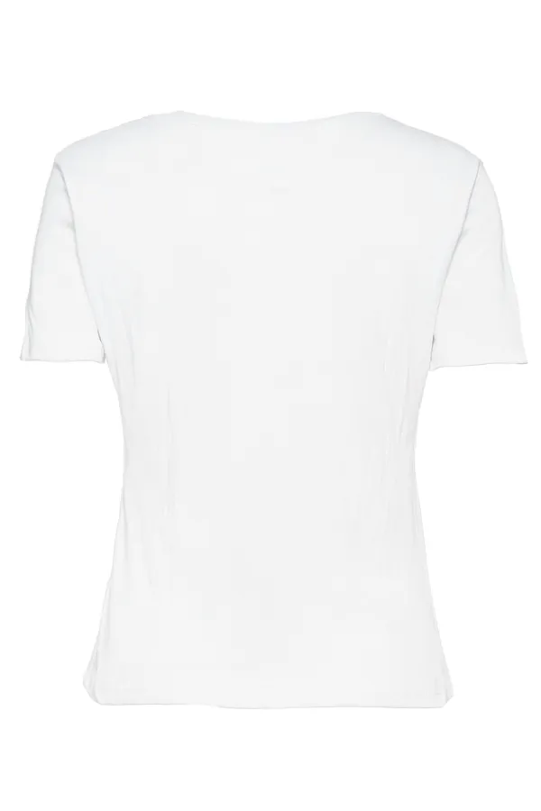 Tommy Hilfiger Women TJW V-Neck Logo Tee White