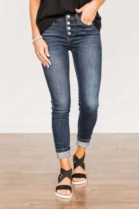 Vervet Mid-Rise Skinny Jeans- Meredith Wash