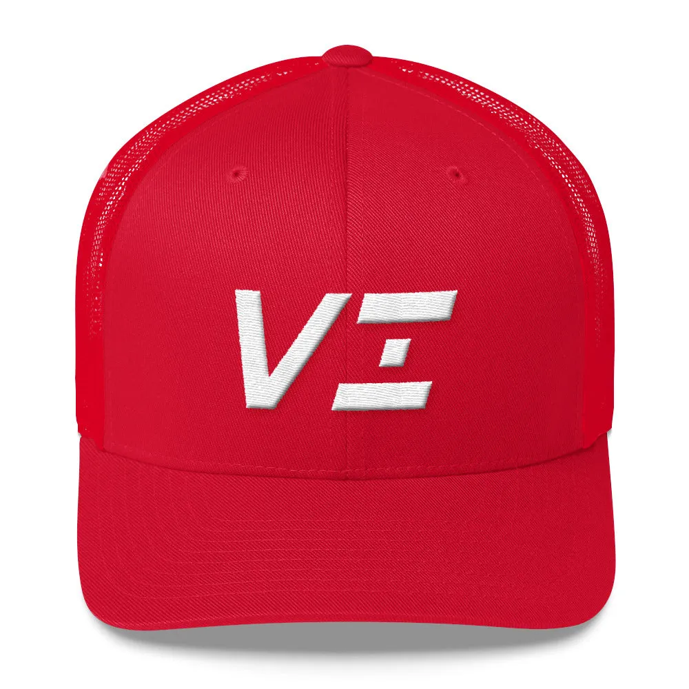 Virgin Islands - Mesh Back Trucker Cap - White Embroidery - VI - Many Hat Color Options Available