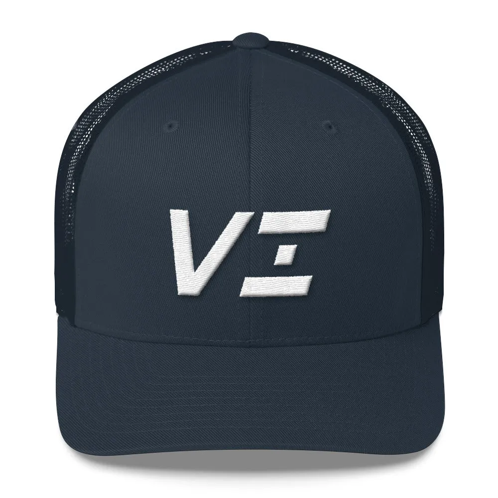 Virgin Islands - Mesh Back Trucker Cap - White Embroidery - VI - Many Hat Color Options Available