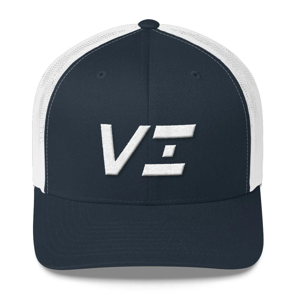 Virgin Islands - Mesh Back Trucker Cap - White Embroidery - VI - Many Hat Color Options Available