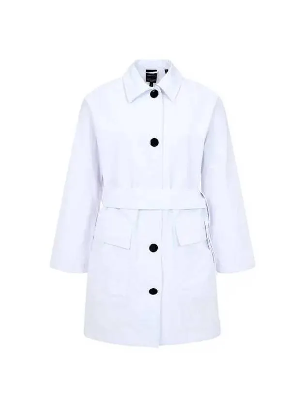 Women s Snap Button Nylon Coat White 270516