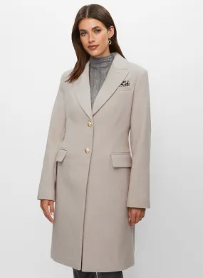 Wool Blend Lapel Coat