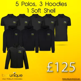 Workwear Bundle 3 | Bee Unique | Polos, Hoodies & Softshell