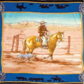 Wyoming Traders Western Scenes 34.5” x 34.5” Silk Wild Rag LTD 18122LTD