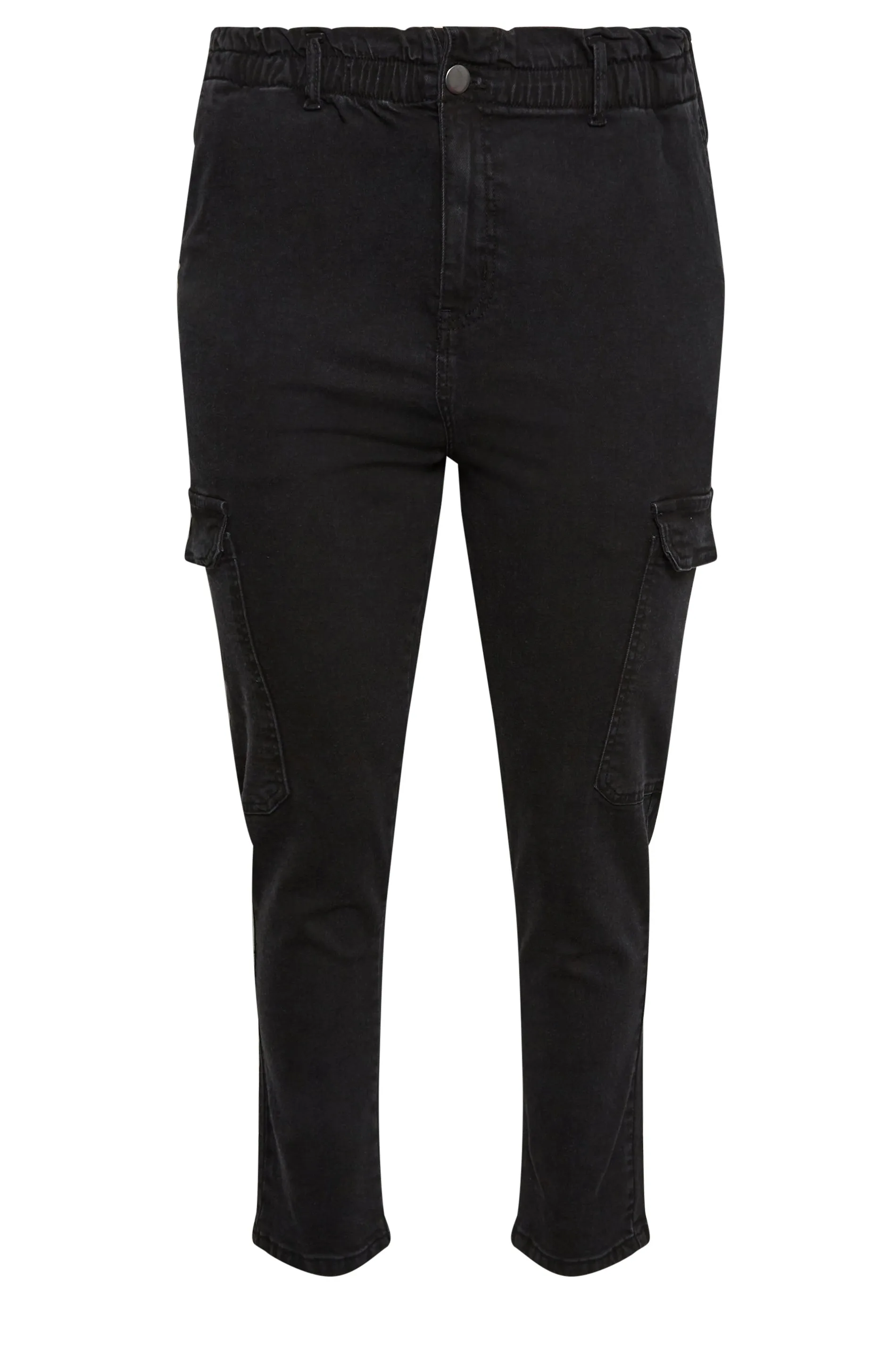 YOURS Curve Black Cargo Mom Jeans